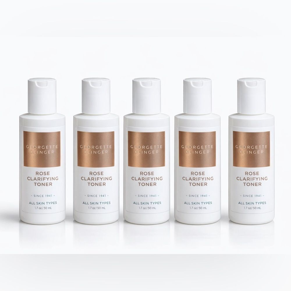 Georgette Klinger Rose Clarifying Toner 50mL x 5, Travel Size Bundle NEW, no box
